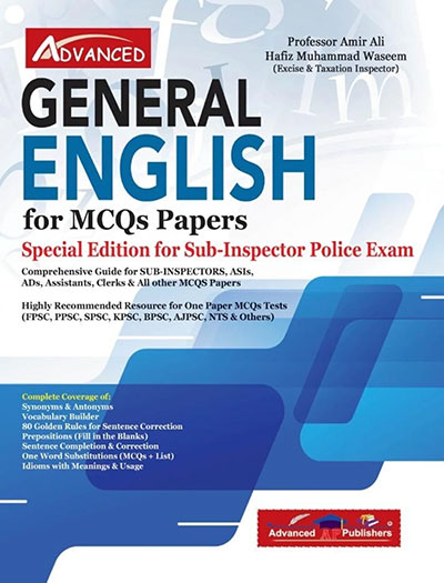 General English MCQs Papers For Sub Inspector Police Exam By Advanced publisher