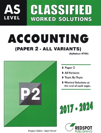 Redspot AS Level Classified Accounting Paper 2 2025 Edition