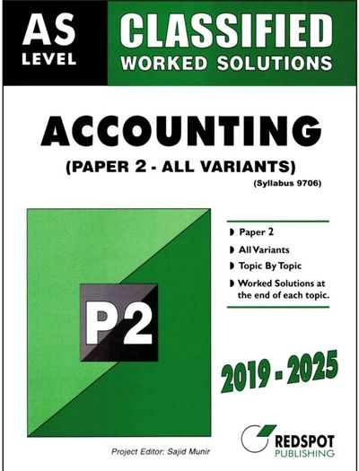 Redspot AS Level Classified Accounting Paper 2 2026 Edition