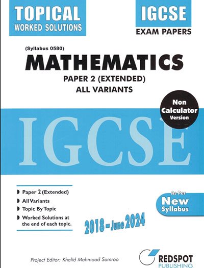 Redspot IGCSE Mathematics Paper 2 Unsolved Topical with Worked Solutions