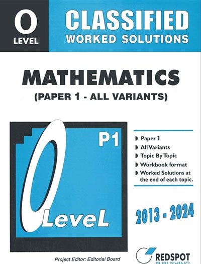 Redspot O Level Classified Math Paper 1 Unsolved Topical Exam Papers 2025