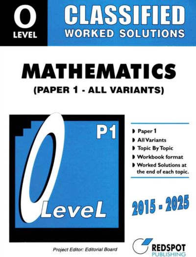 Redspot O Level Classified Math Paper 1 Unsolved Topical Exam Papers 2026