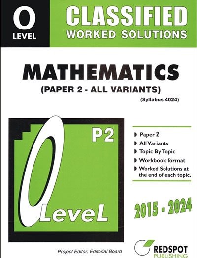 Redspot O Level Classified Math Paper 2 Unsolved Topical Exam Papers 2025
